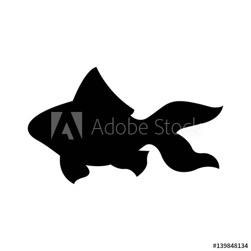 500x500 Goldfish Vector Silhouette