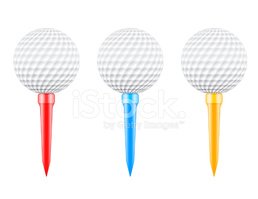 258x199 Golf Balls On Tees Vector Stock Vectors