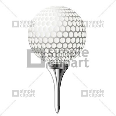 400x400 Golf Ball On Tee Vector Image