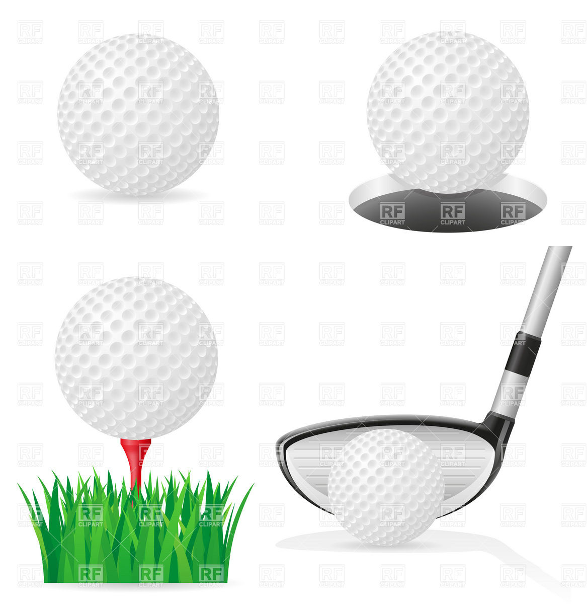 1167x1200 Golf Ball On Tee And Golf Club Vector Image Vector Artwork Of