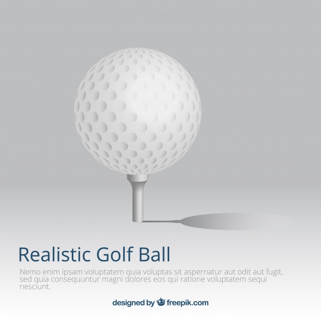 626x626 Golf Ball On Tee In Realistic Style Vector Free Download