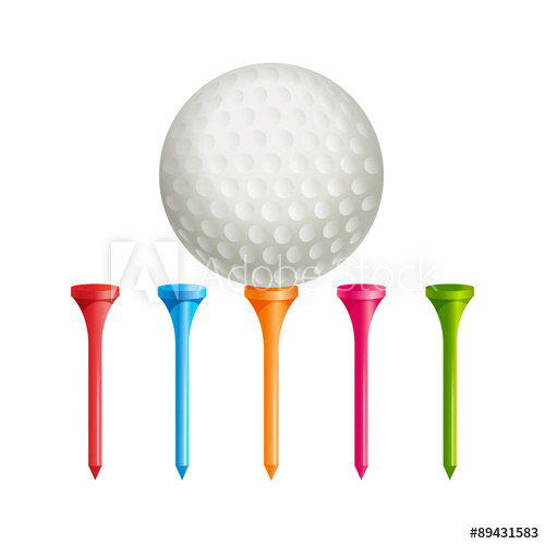 500x499 Golf Tees. Vector. Golf Ball On Tee