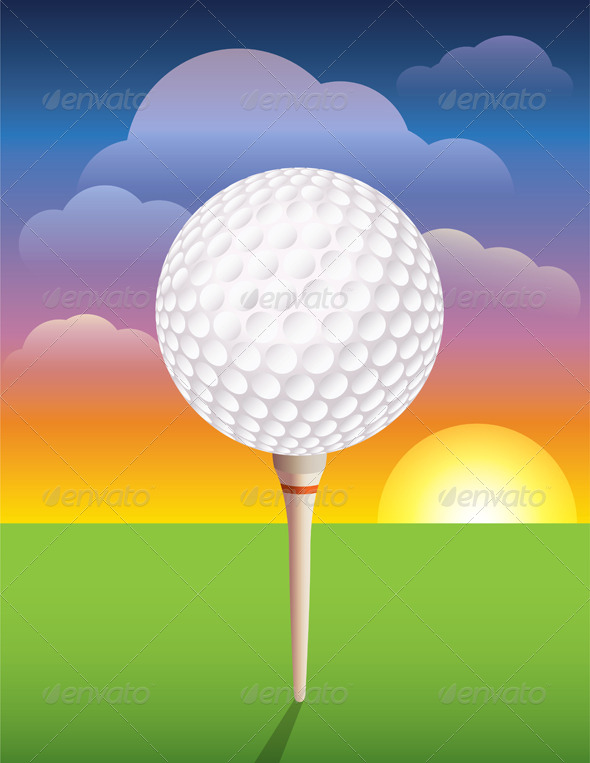 590x763 Vector Golf Ball On Tee Background By Enterlinedesign Graphicriver