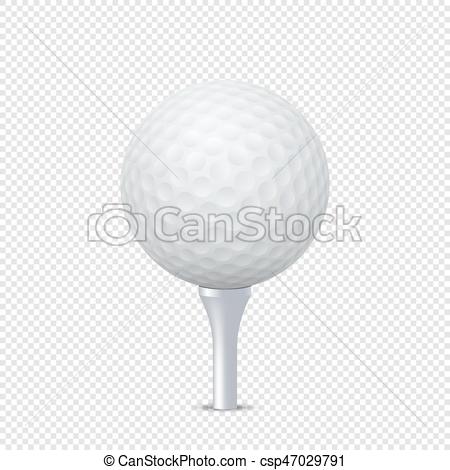 450x470 Vector White Realistic Golf Ball Template On Tee