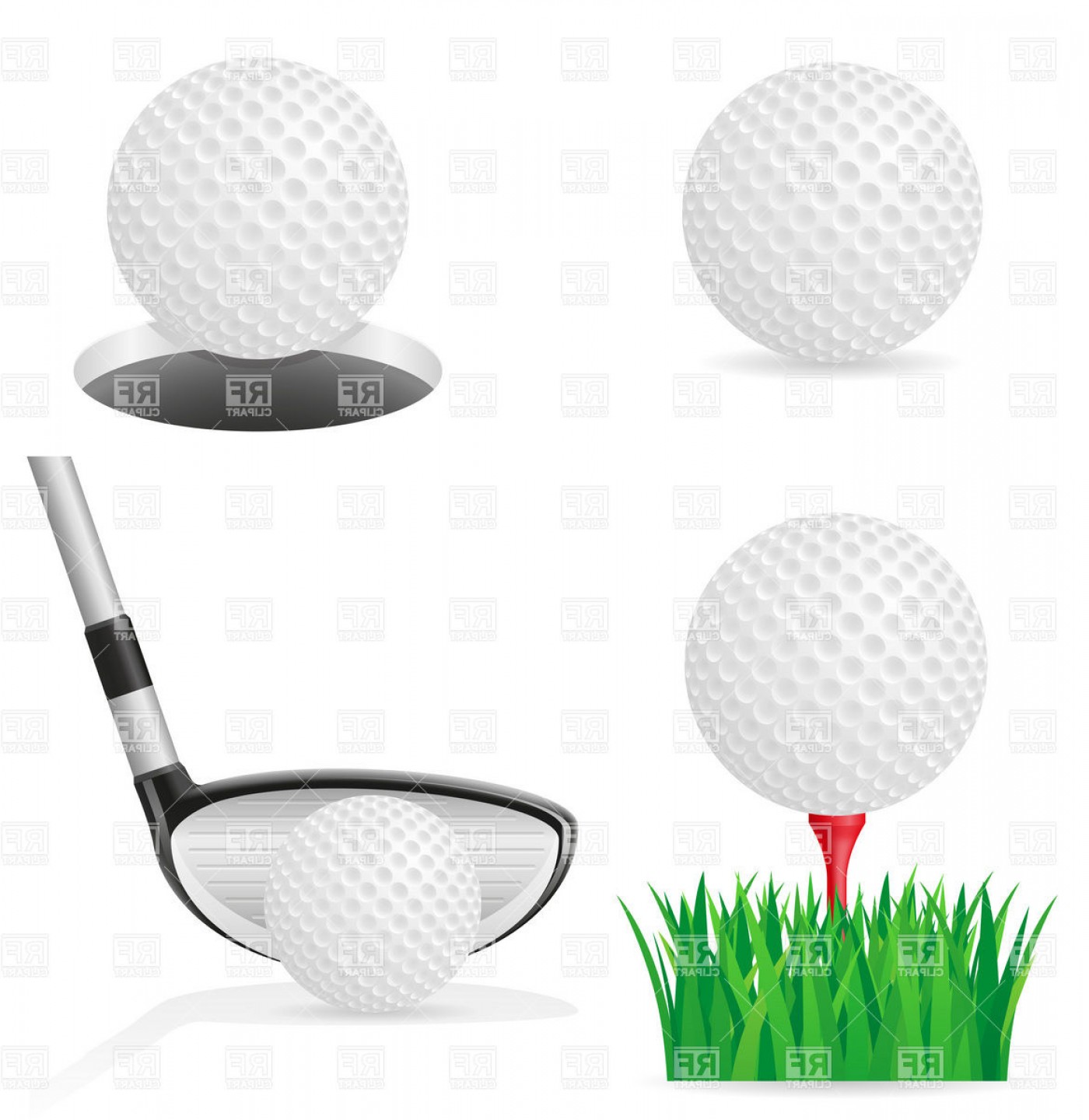 1400x1440 Golf Ball On Tee And Golf Club Vector Clipart Sohadacouri
