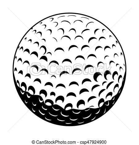 450x470 Isolated Golf Ball On A White Background, Vector Illustration.