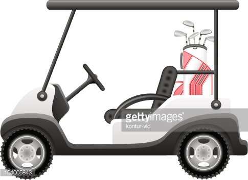 485x353 Golf Car Vector Illustration Premium Clipart