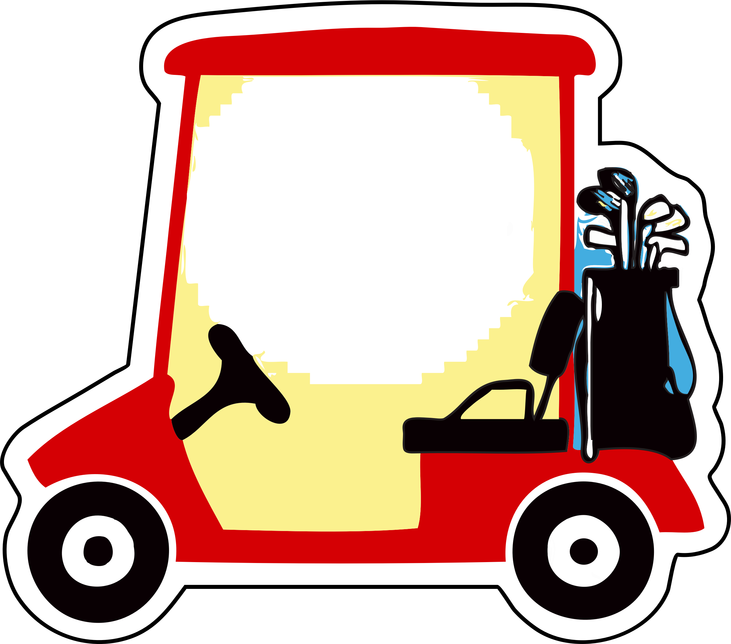 2400x2115 Golf Cart Vector Clipart Image