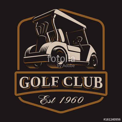 500x500 Golf Cart Vector Logo On Dark Background Stock Image And Royalty