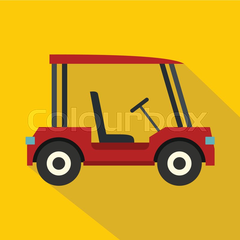 799x800 Red Golf Cart Icon. Flat Illustration Of Red Golf Cart Vector Icon