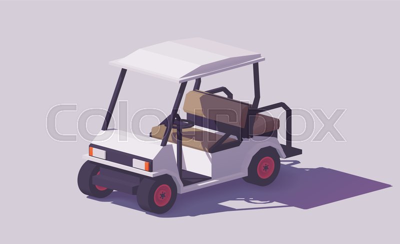 800x487 Vector Low Poly Classic White Golf Cart Stock Vector Colourbox