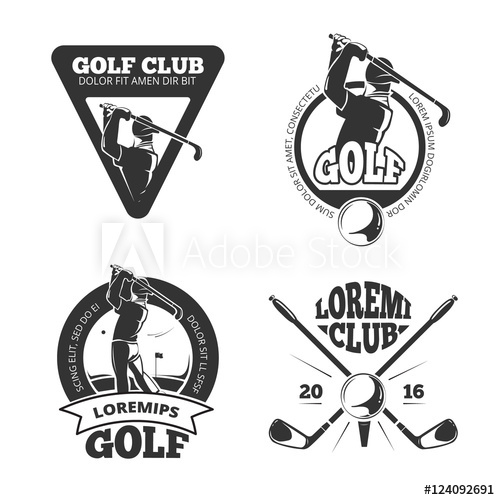 500x500 Vintage Golf Club Vector Labels, Emblems, Badges And Logos