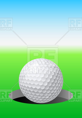 280x400 Golf Ball In Hole On Golf Course Vector Image Vector Artwork Of