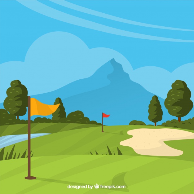 626x626 Golf Course Background In Hand Drawn Style Vector Free Download