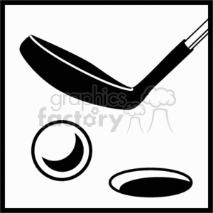 300x300 Royalty Free Black Golf Putter Hitting Ball Into The Hole 370648