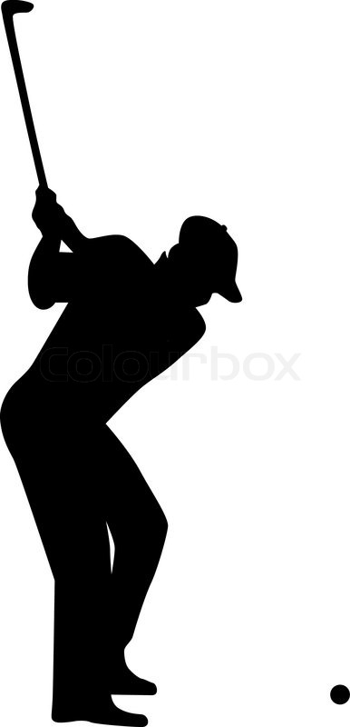 386x800 Golf Player Silhouette Vector Stock Vector Colourbox
