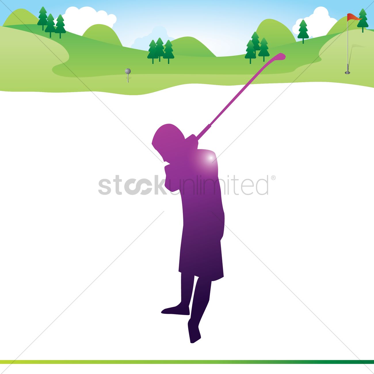 1300x1300 Golf Swing Vector Image