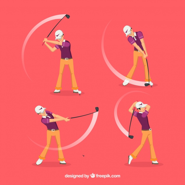 626x626 Golf Swing Collection Of Four Vector Free Download