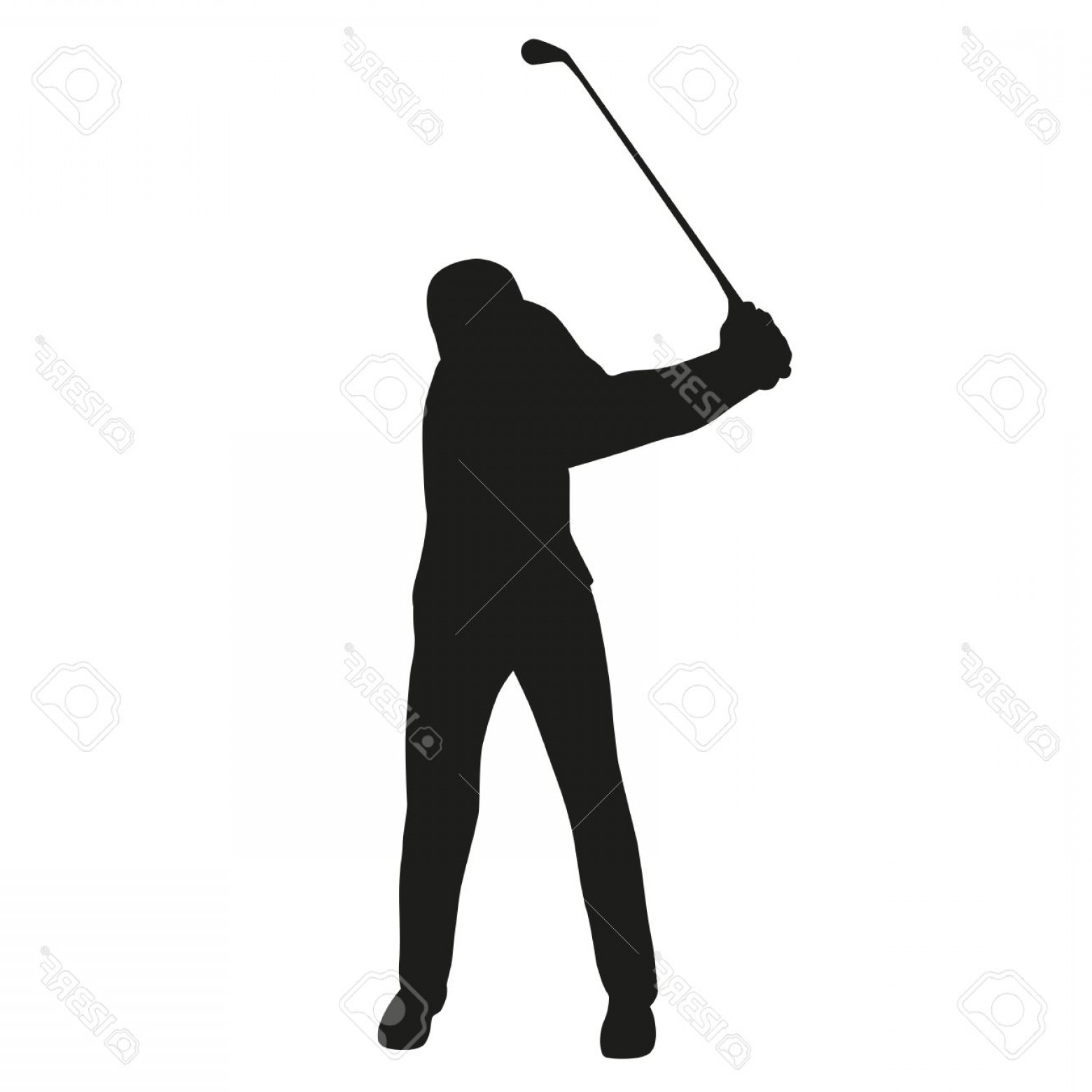 1560x1560 Photostock Vector Golf Swing Golf Player Isolated Silhouette