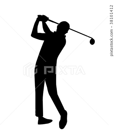 368x450 Vector Of Silhouette Golfer Swing The Club