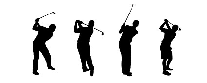 425x172 People Silhouette Vector Golf
