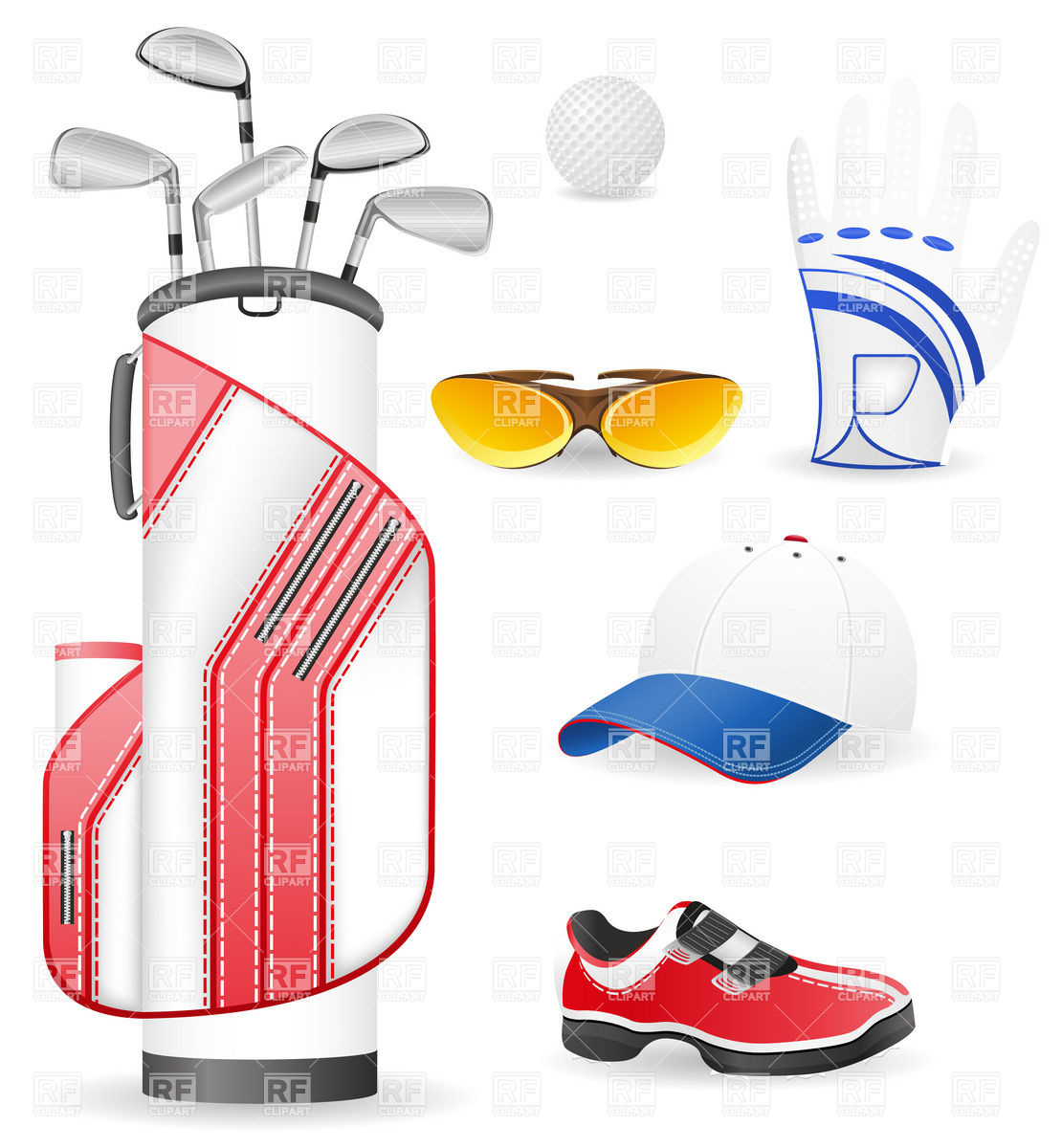1110x1200 Equipment And Clothing For Golf Vector Image Vector Artwork Of