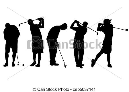450x320 Golf. Vector Illustration Of Golfers.