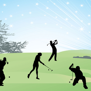 300x300 Vector Art Golf Silhouettes