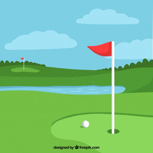 626x626 Golf Background With Pond Vector Free Download