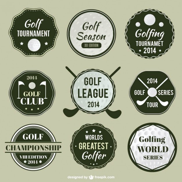 626x626 Golf League Labels Set Vector Free Download
