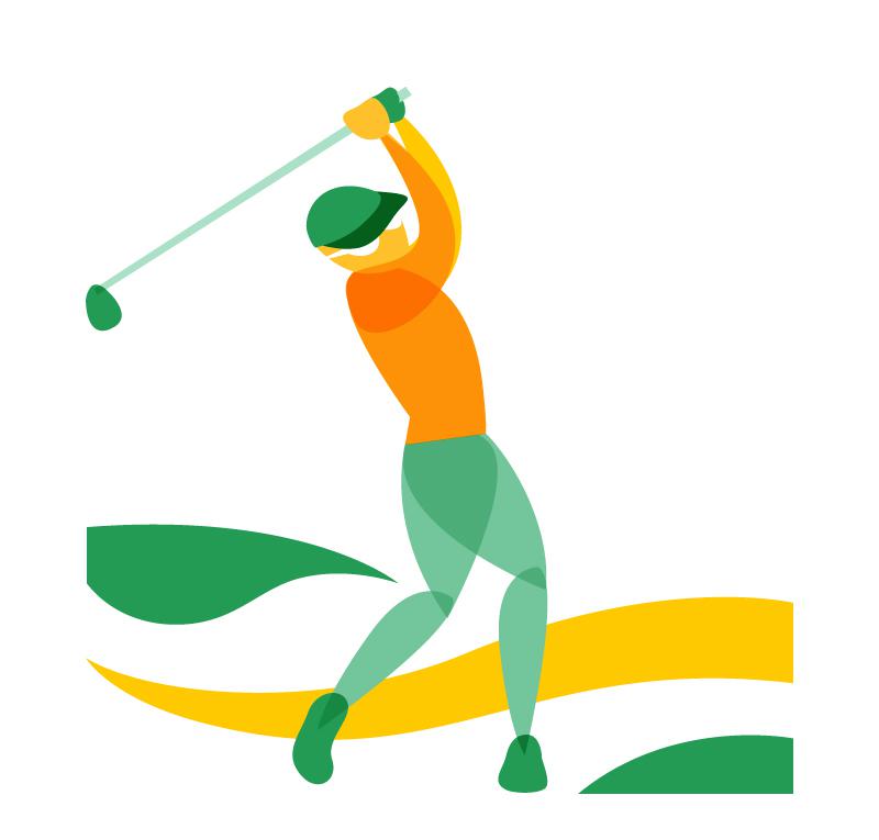800x765 Abstract Colored Golf Player Vector [Ai]