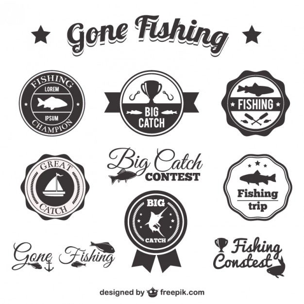 626x626 Fishing Badges Pack Vector Free Download