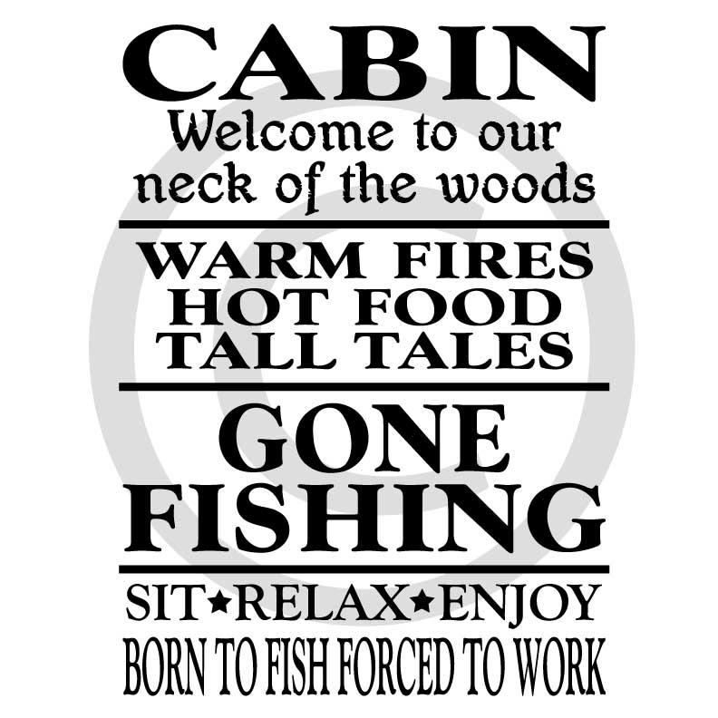 792x792 Cabin Gone Fishing Subway Layout Graphic File