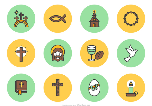 632x443 Good Friday And Easter Vector Line Icons Free Vector Download