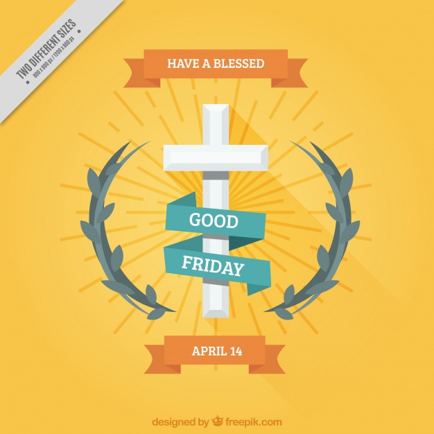 626x626 Decorative Good Friday Background With Cross And Floral Detail