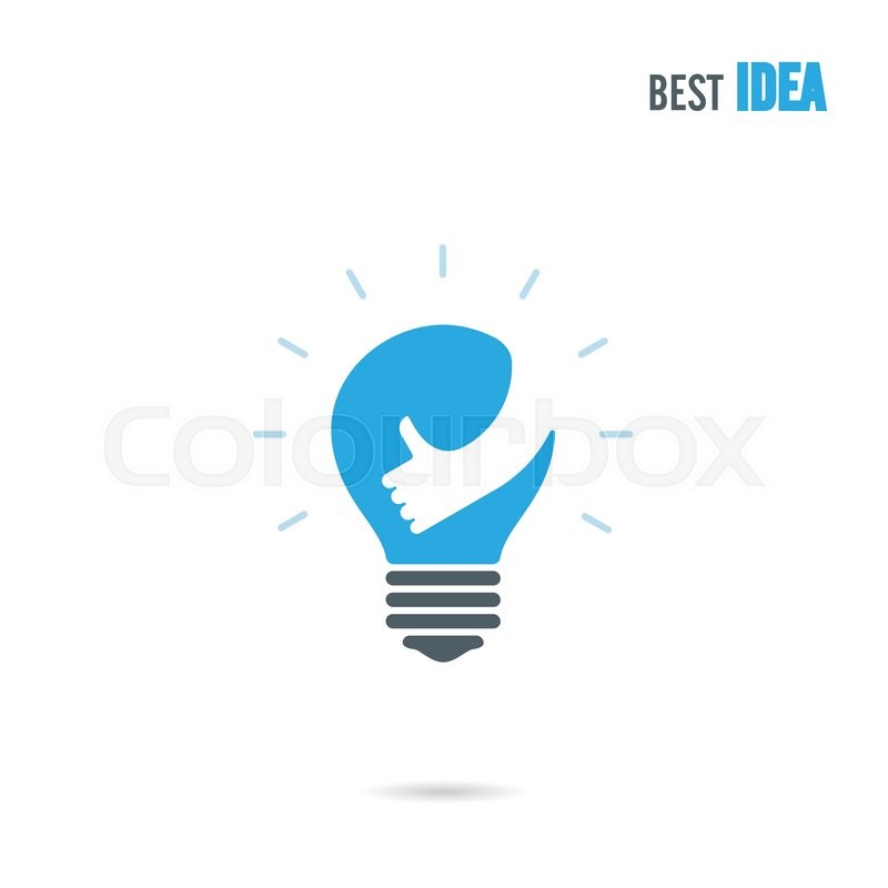 800x800 Creative Light Bulb Logo Design Vector Template With Small Hand