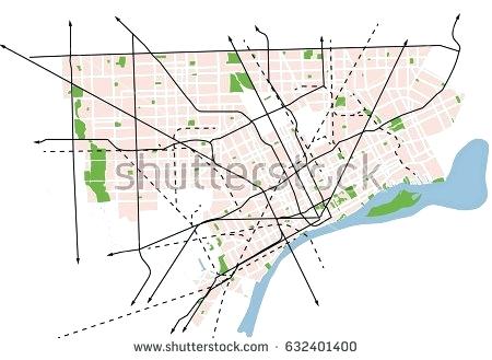 450x329 Vector Map Detroit Usa Google Maps