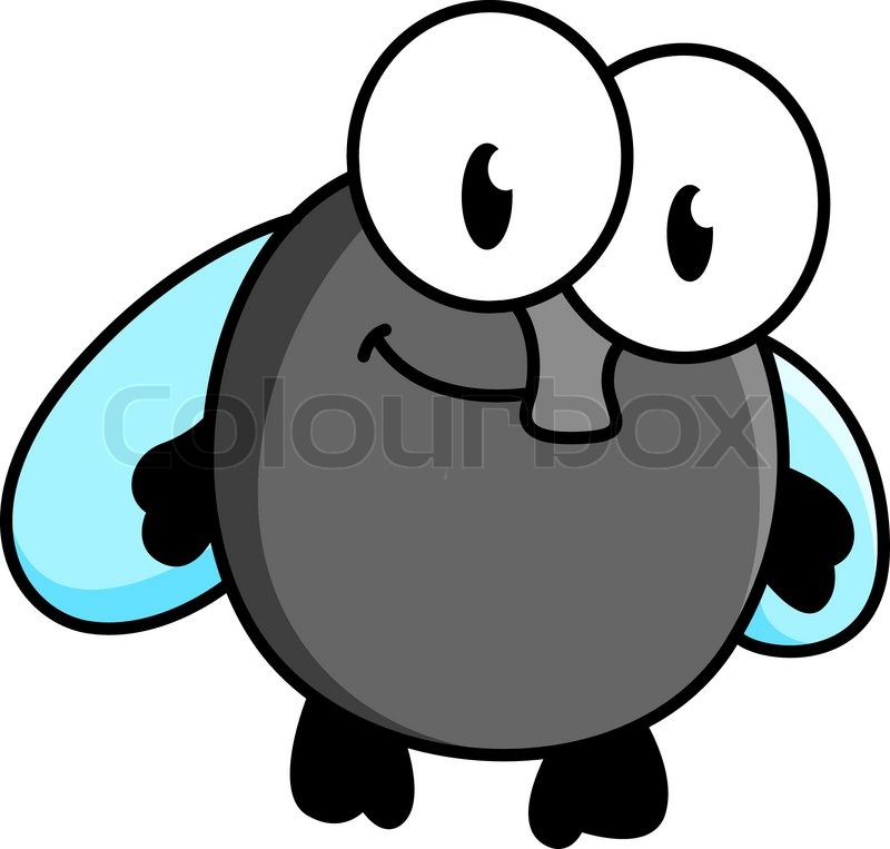 800x763 Funny Little Cartoon Fly With Googly Eyes, A Proboscis And