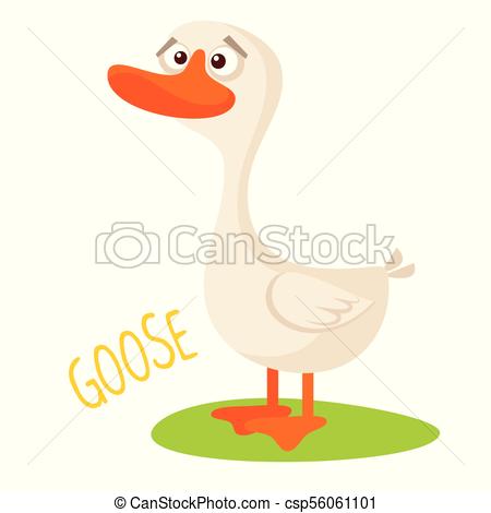 450x470 Goose Vector Illustration Isolated On White Background.