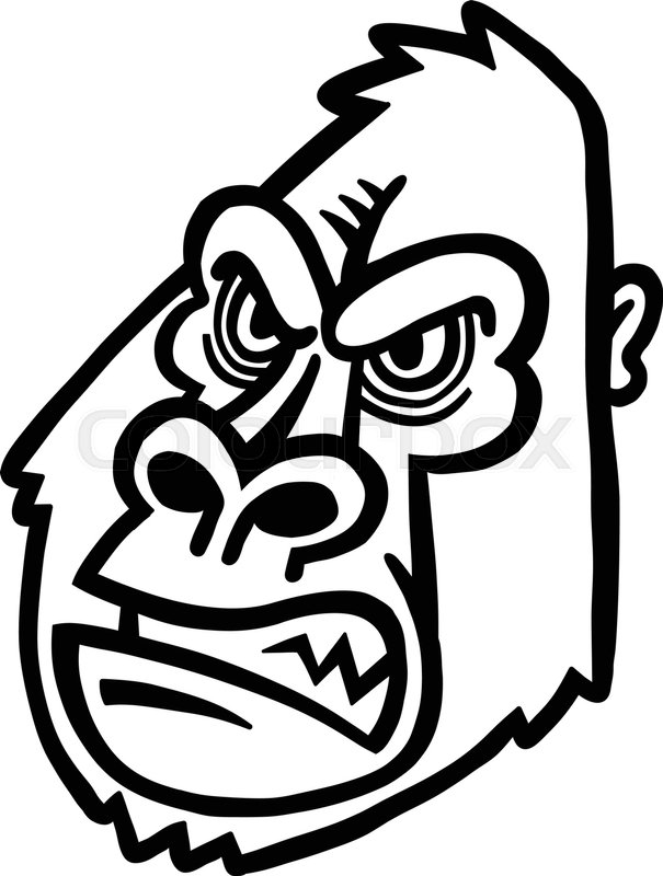 605x800 Gorilla Ape Monkey Face Stock Vector Colourbox