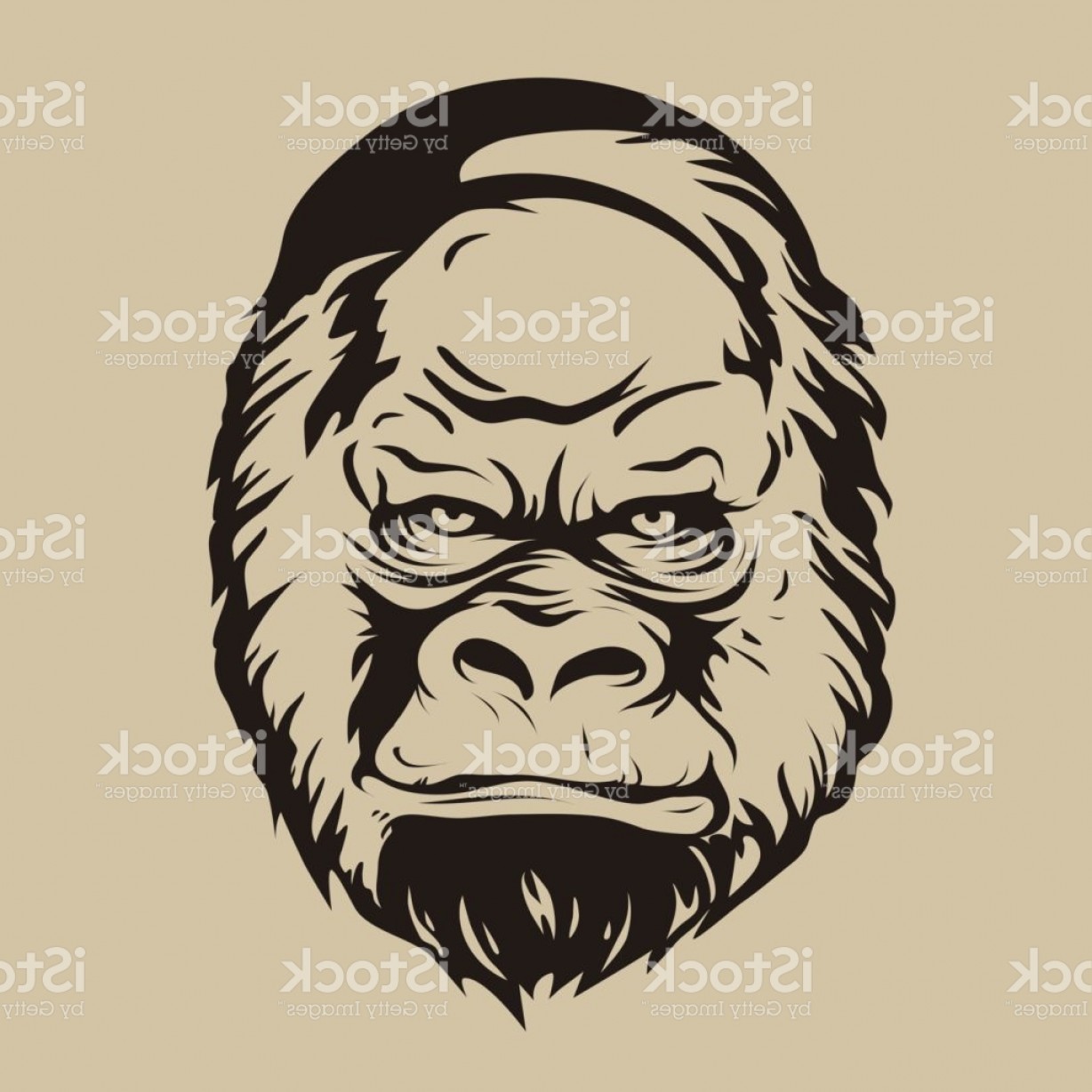 1228x1228 Graphic Print The Silhouette Of A Gorilla Face Gm Arenawp