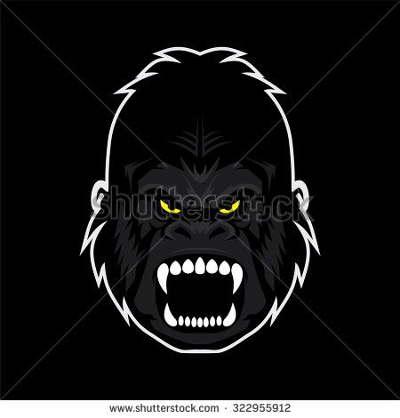 450x470 Angry Gorilla Kingkong Face Vector Illustration