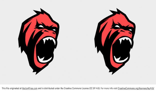 626x369 Angry Gorilla Face Vector Vector Free Download