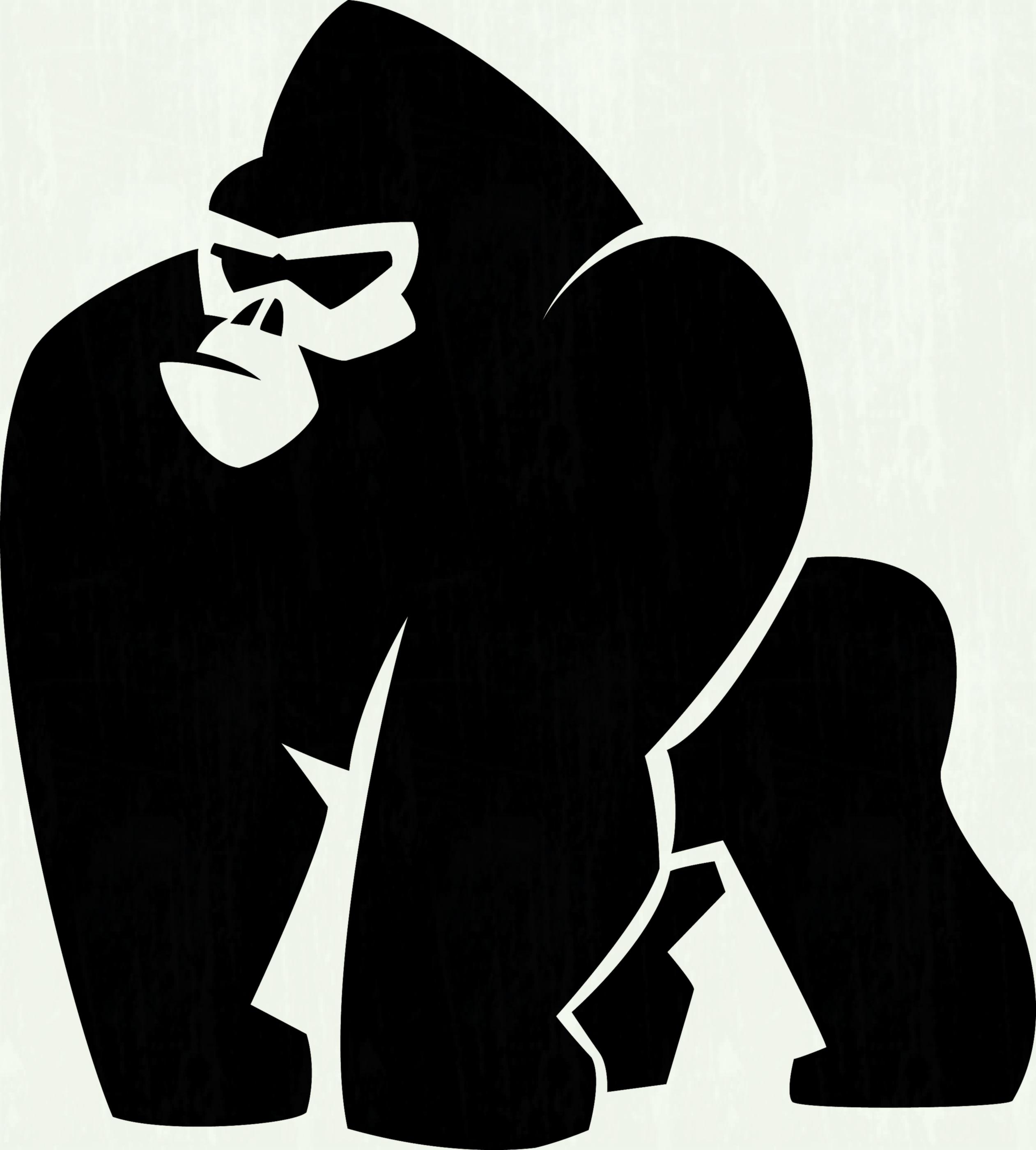 2523x2800 Gorilla Head Vector Graphic Illustration Black And White Royalty