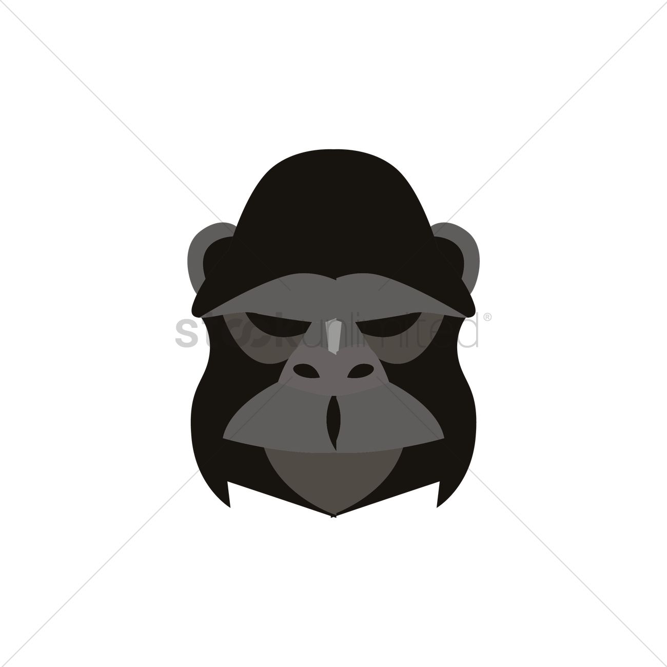 1300x1300 Gorilla Head Vector Image
