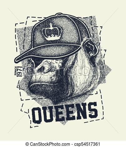 404x470 Vintage Urban Typography With Gorilla Head, T Shirt Graphics