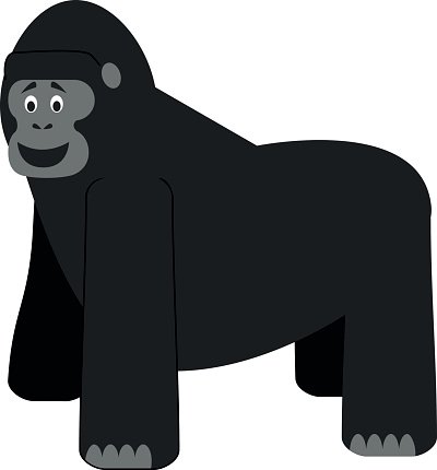 400x430 Cute Cartoon Gorilla Vector Illustration Stock Vectors