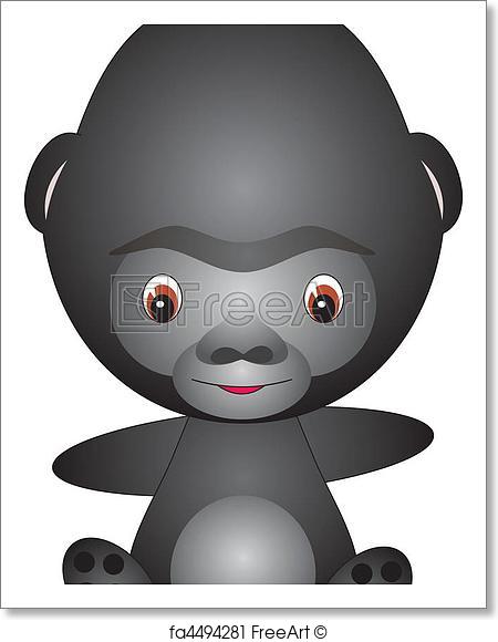 450x580 Free Art Print Of Gorilla Vector. Illustration Of Isolated Cartoon