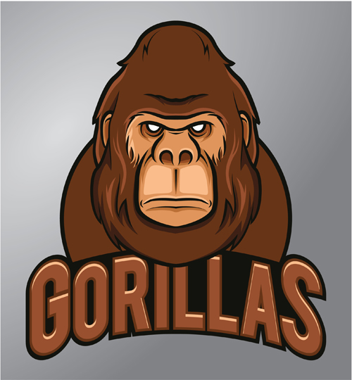 500x540 Gorilla Logo Design Vector Material 02 Free Download