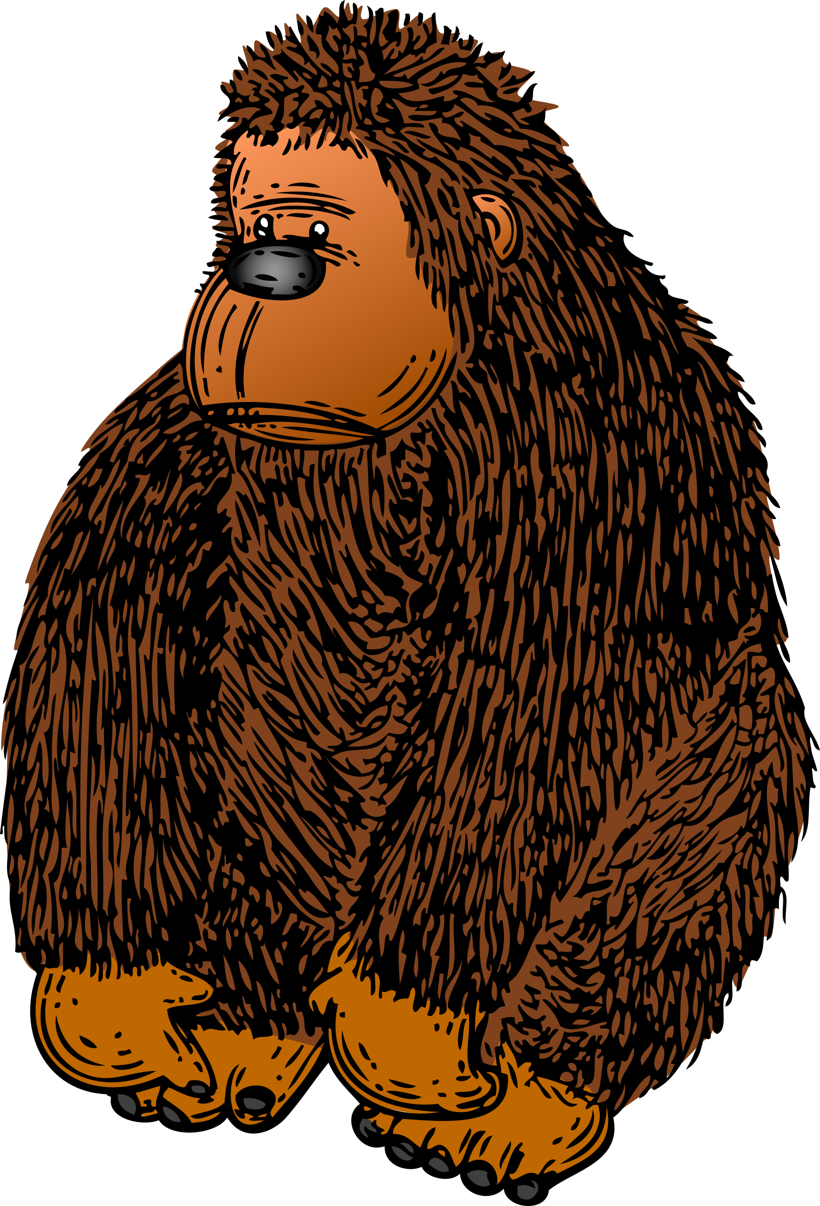 1632x2400 Gorilla Vector Clipart Image